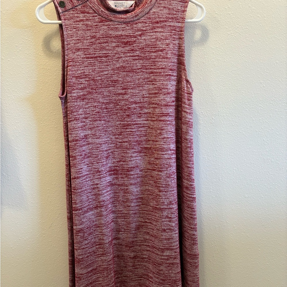 Red Sleeveless Knit Dress